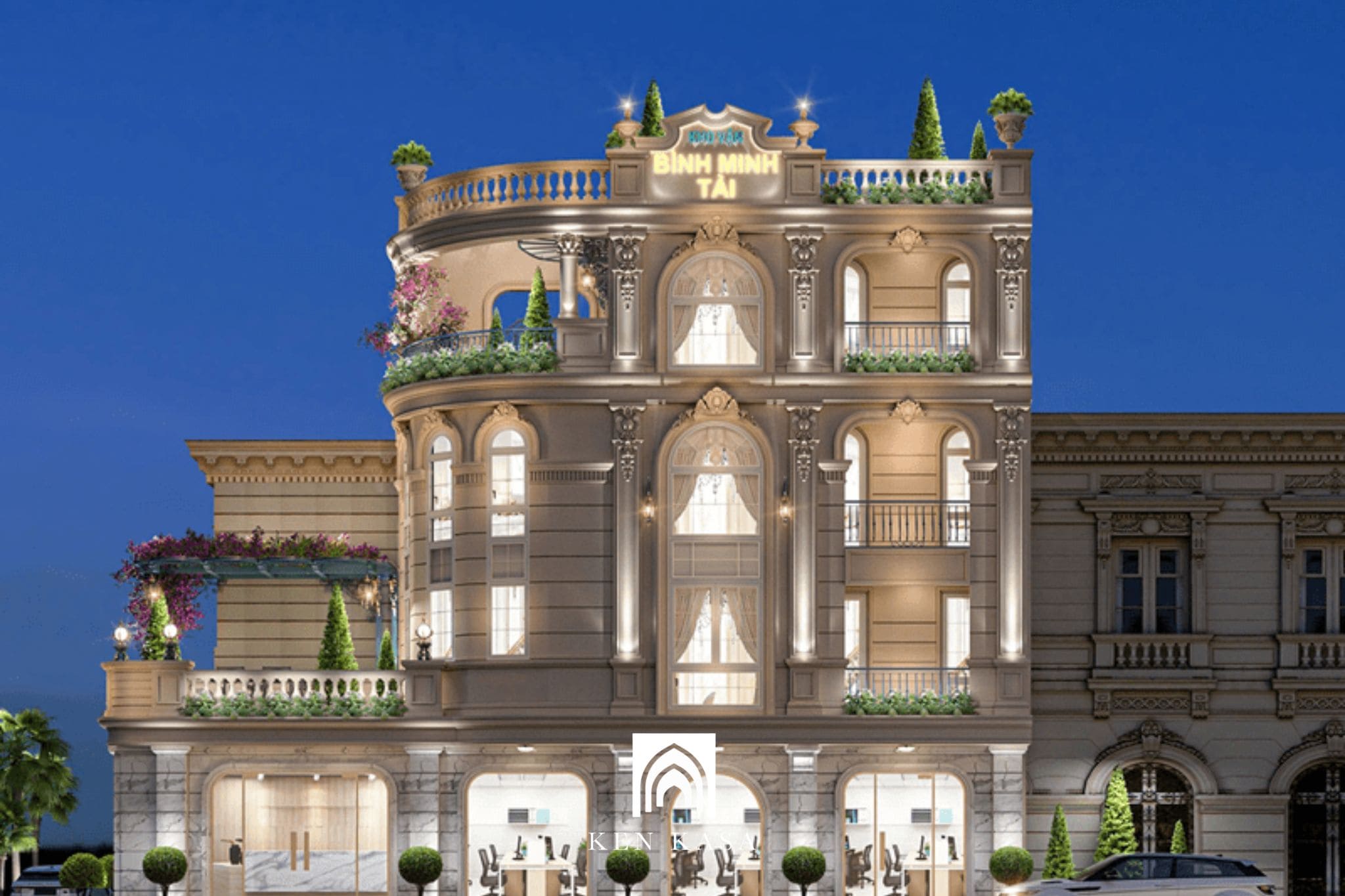 mẫu thiết kế kh&aacute;ch sạn t&acirc;n cổ điển 4 sao